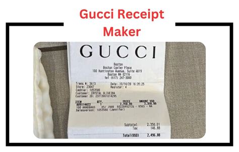 gucci fake receipts|gucci receipt generator online.